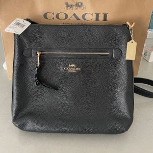 Coach black pebble leather purse MAE XBDY